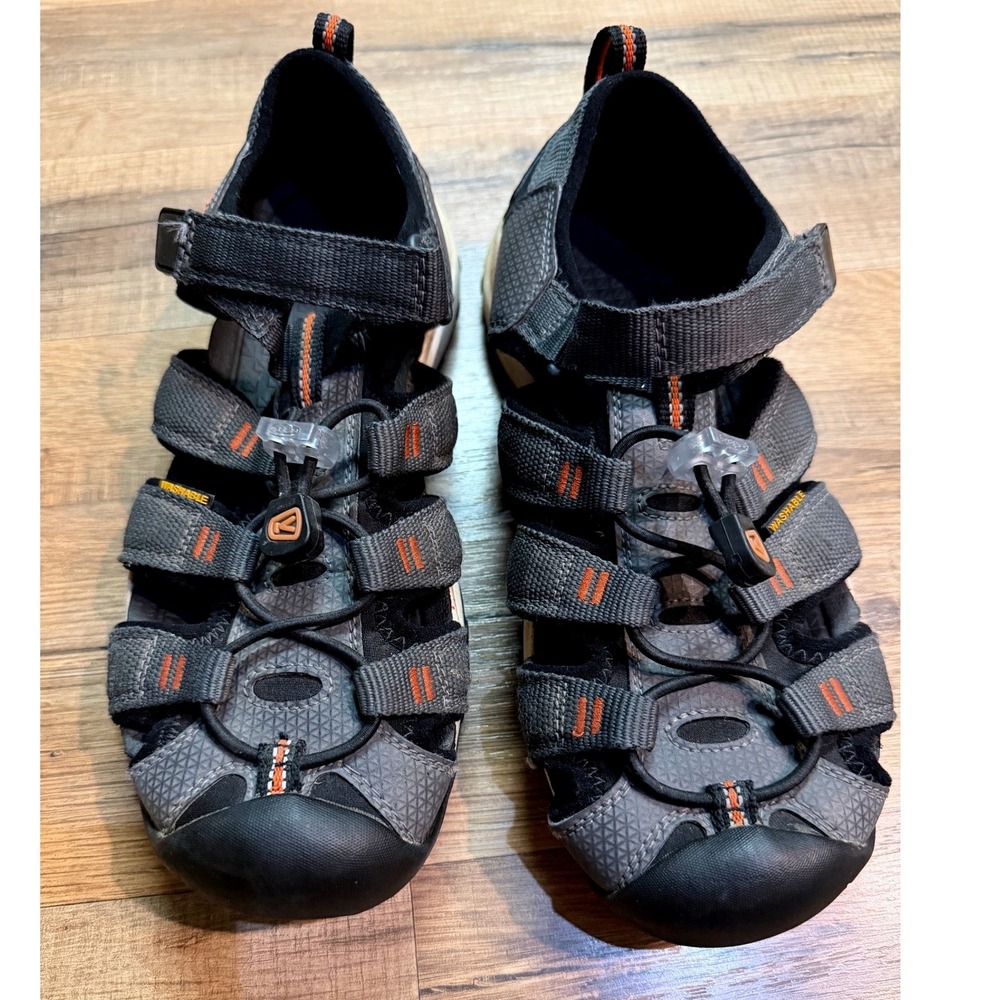 Keen Newport H2 Sandals Grey Orange Kids US 4 EU 36 Hiking Water Shoes